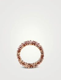 Audrey 18K Rose Gold Eternity Band With Sapphire And Diamonds