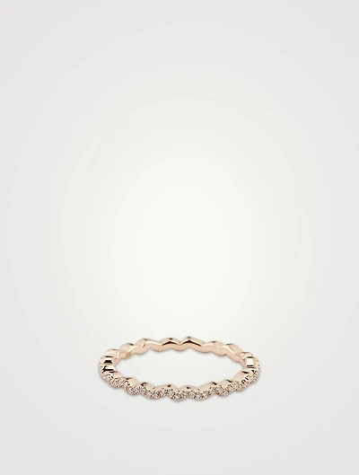 Ivy 18K Rose Gold Eternity Band With Diamonds
