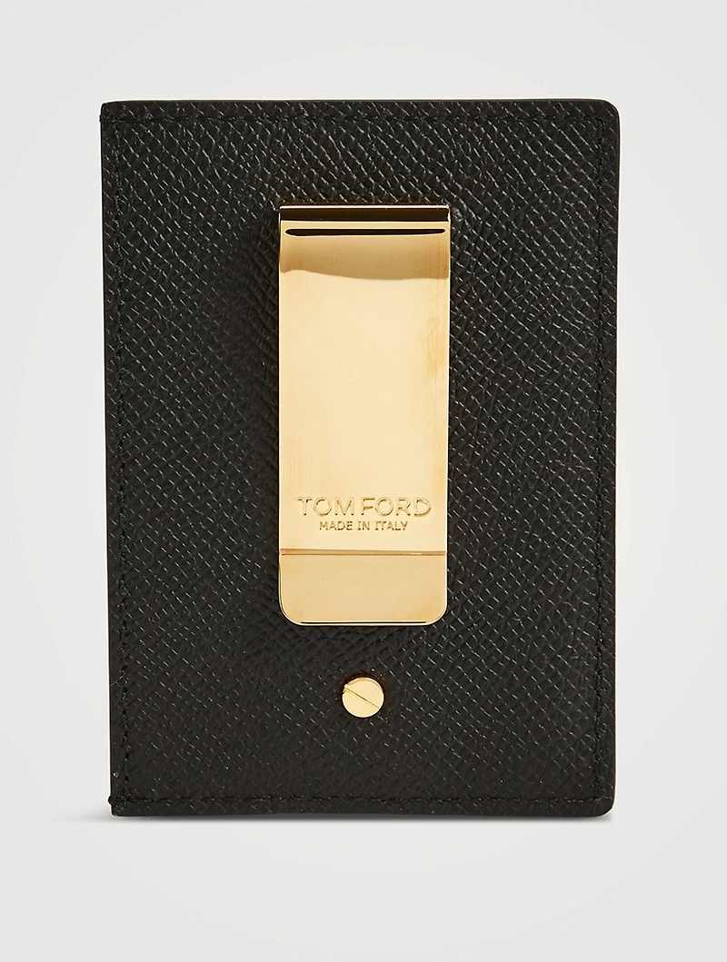 Leather Money Clip Card Holder