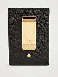Leather Money Clip Card Holder