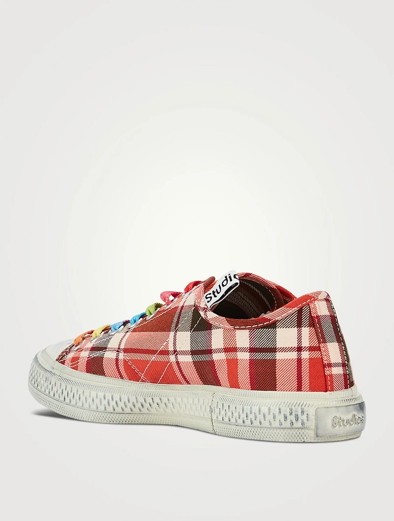 Canvas Sneakers Check Print