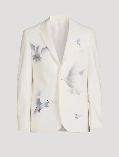 Cotton-Blend Jacket Bird Print