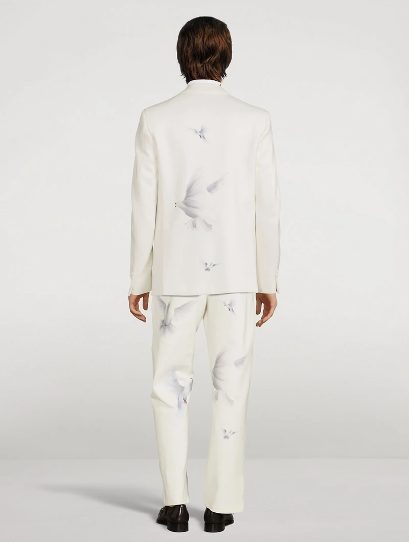 Cotton-Blend Jacket Bird Print