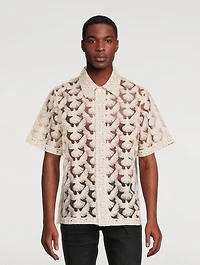 Birds Tulle Short-Sleeve Shirt