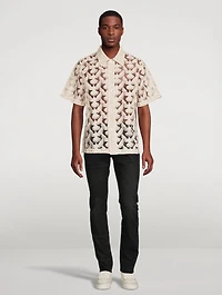 Birds Tulle Short-Sleeve Shirt