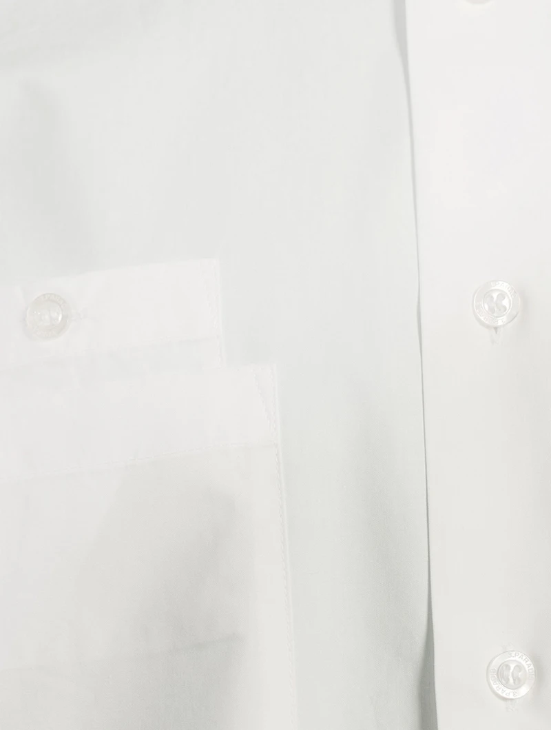 Long-Sleeve Shirt With Tulle Collar