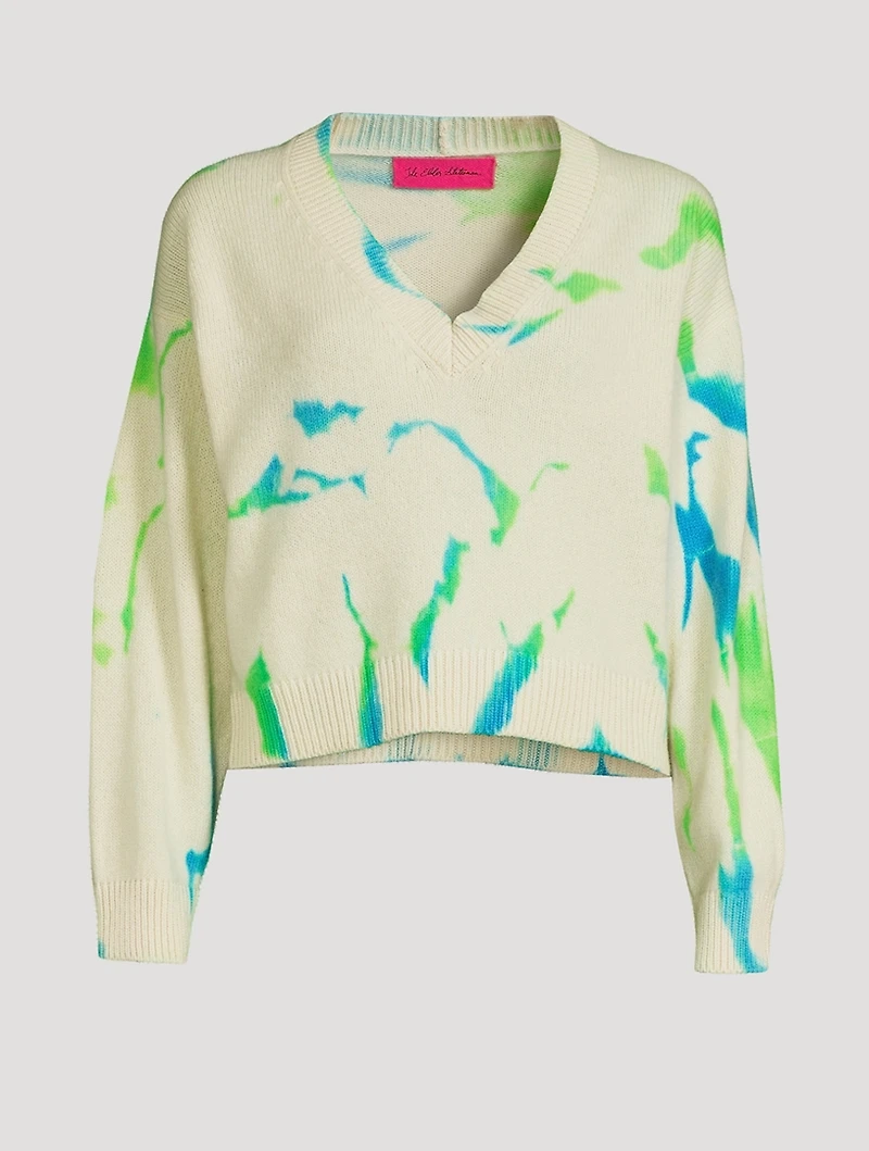 Shard Cashmere Sweater Tie-Dye Print