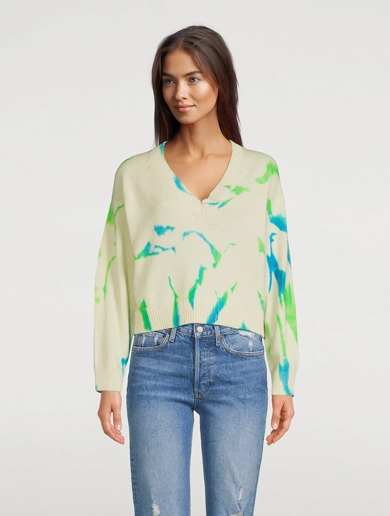Shard Cashmere Sweater Tie-Dye Print