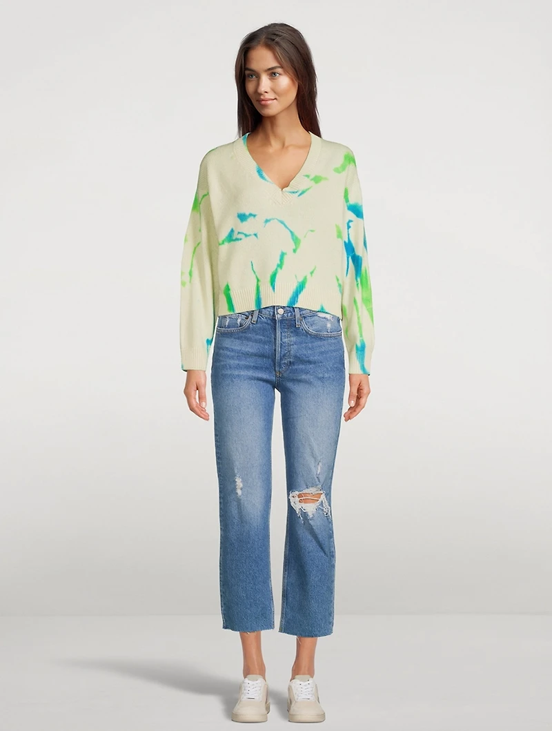 Shard Cashmere Sweater Tie-Dye Print