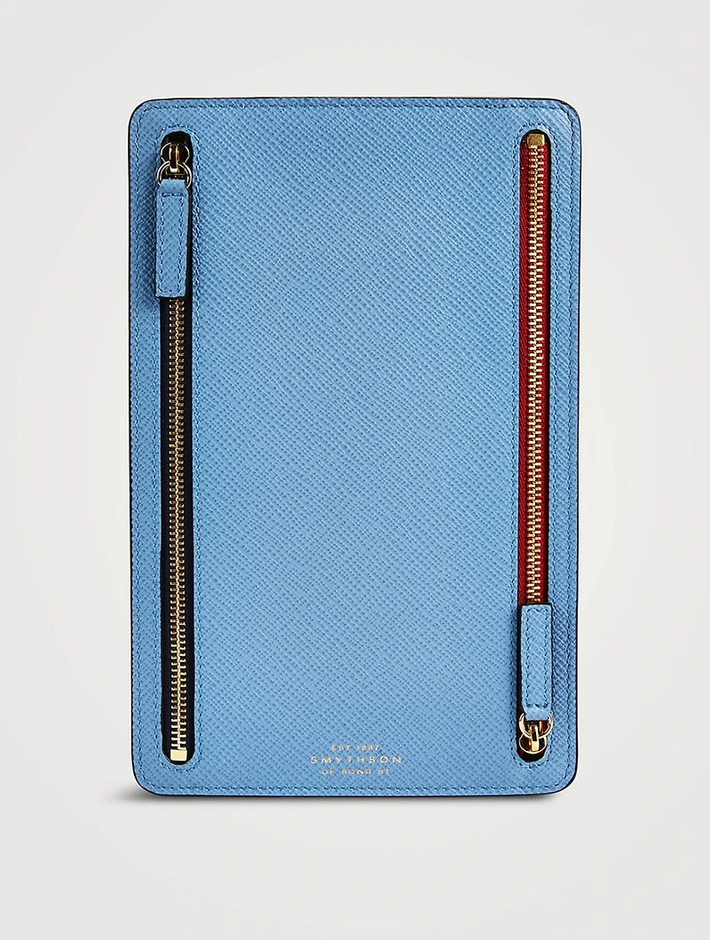 Panama Leather Multi-Zip Travel Wallet