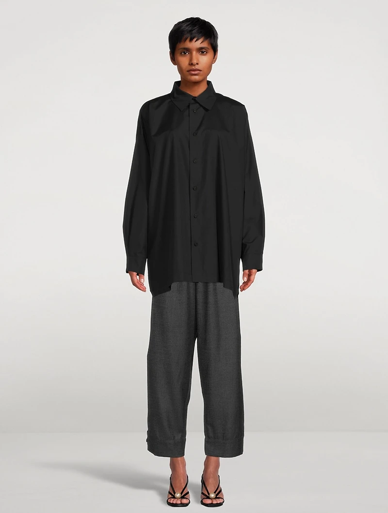 Cotton Poplin A-Line Shirt