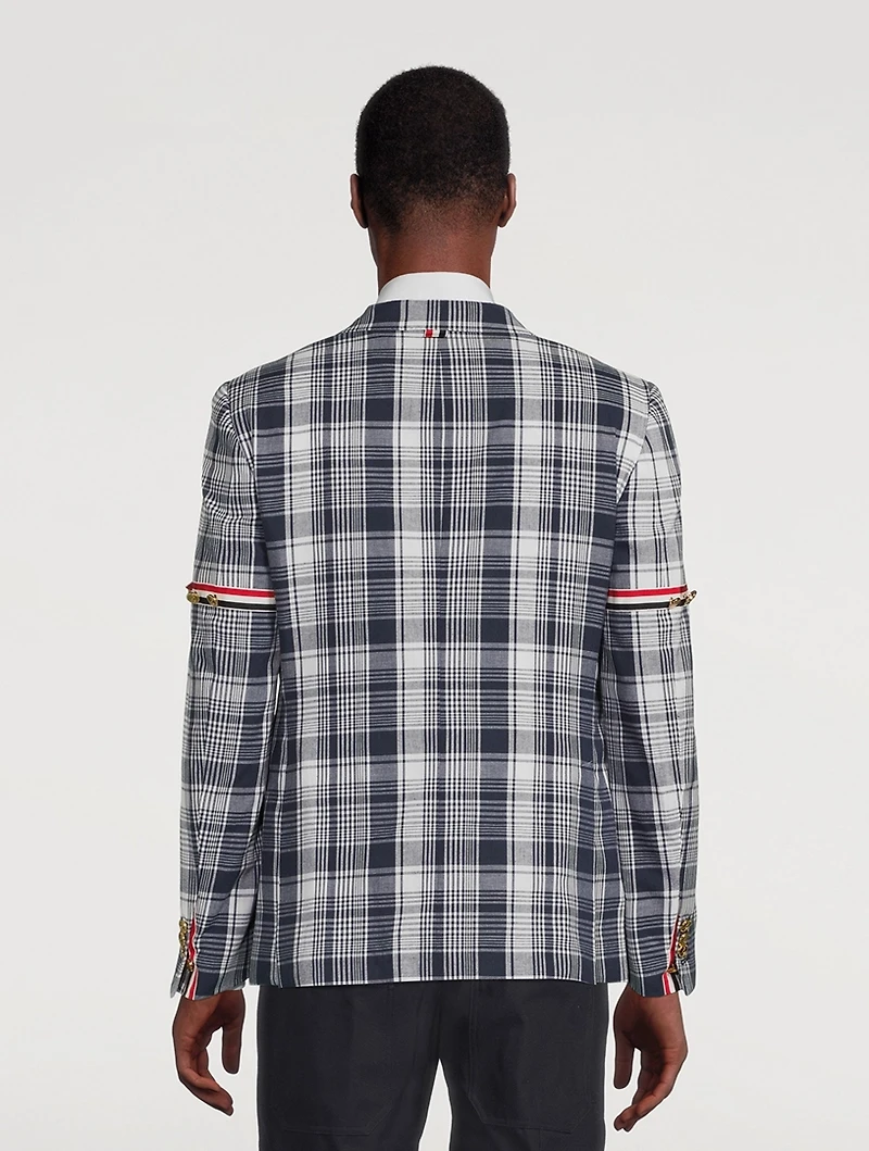 Hairline Madras Check Jacket With Armband