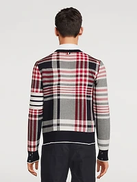 Hairline Madras Cotton Sweater With Kite Icon