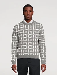 Terry Stitch Argyle Jacquard Sweater