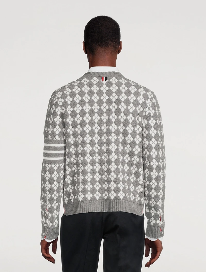 Terry Stitch Argyle Jacquard Sweater