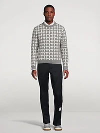 Terry Stitch Argyle Jacquard Sweater