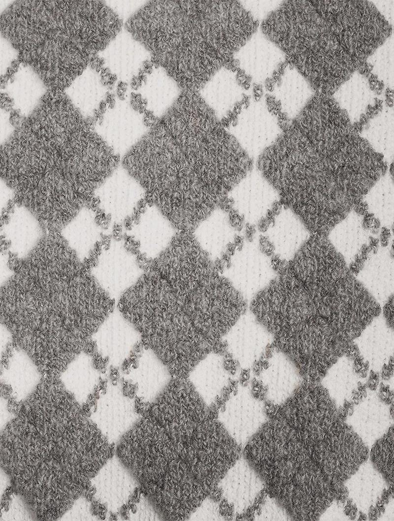 Terry Stitch Argyle Jacquard Sweater