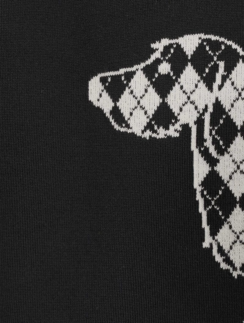 Zip Hoodie With Hector Jacquard Back