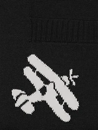 Navy Fine Merino Wool Half Drop Sky Icons 4-bar Relaxed Fit Cardigan
