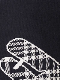 Four-Bar V-Neck Cardigan With Plane