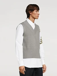 Seed Stitch Cotton Four-Bar Vest
