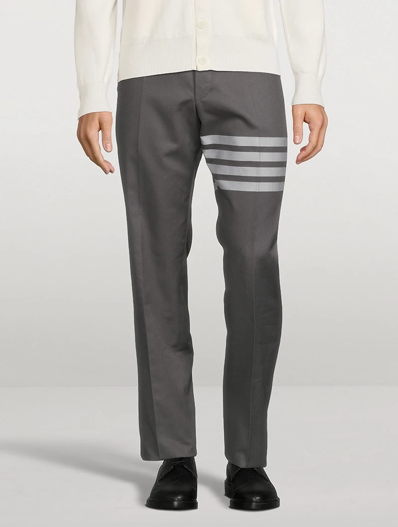 Cotton Four-Bar Suiting Pants
