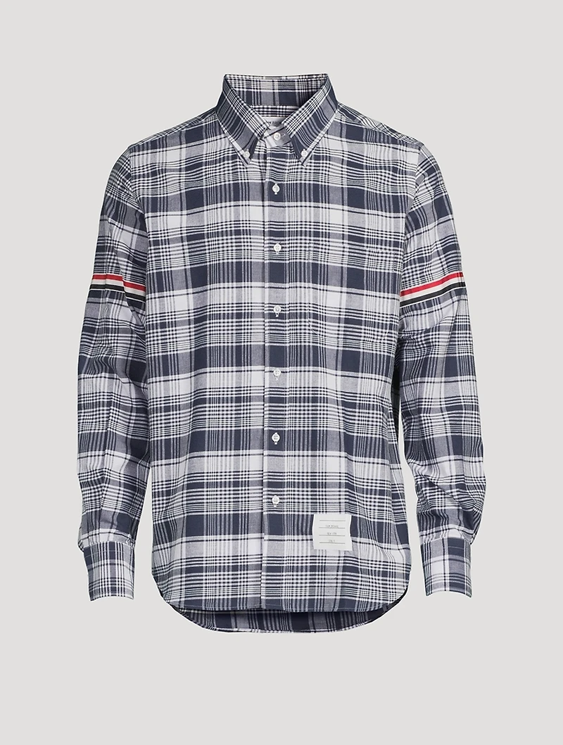 Hairline Madras Check Stripe Armband Shirt