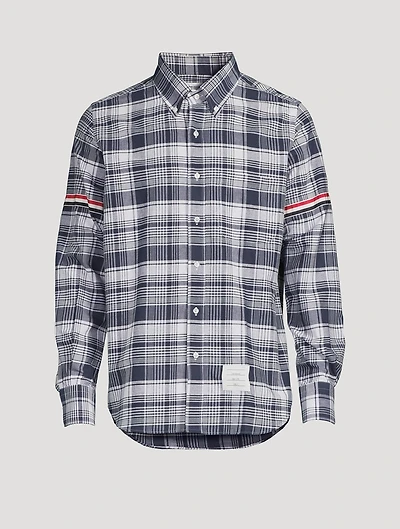 Hairline Madras Check Stripe Armband Shirt