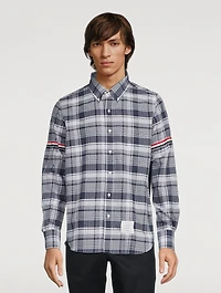 Hairline Madras Check Stripe Armband Shirt