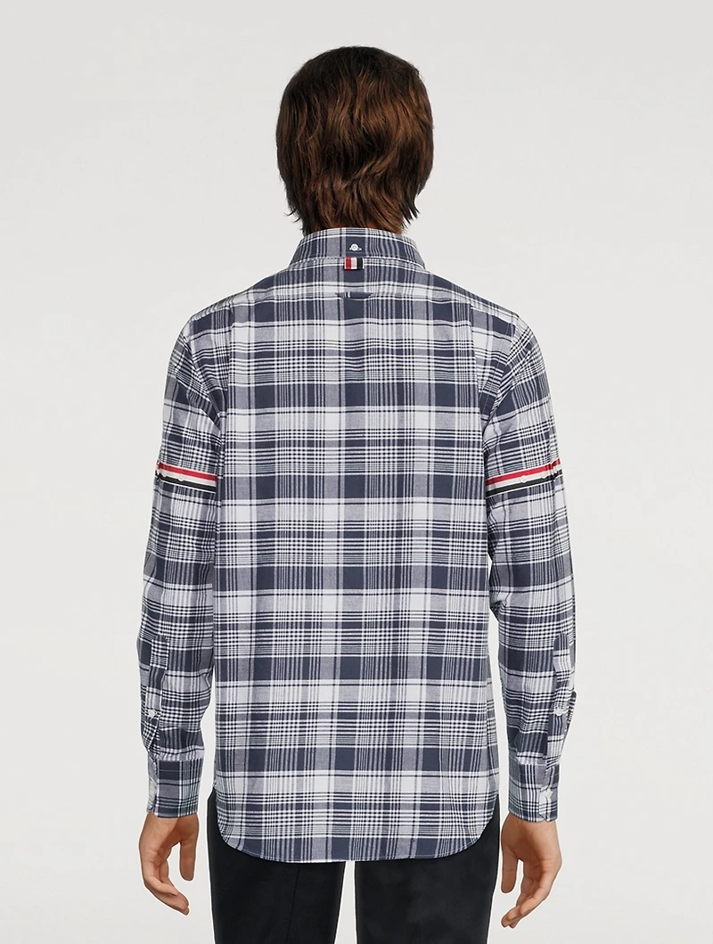 Hairline Madras Check Stripe Armband Shirt