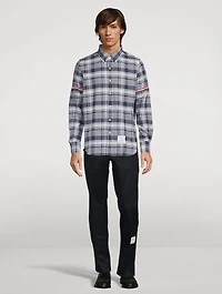 Hairline Madras Check Stripe Armband Shirt