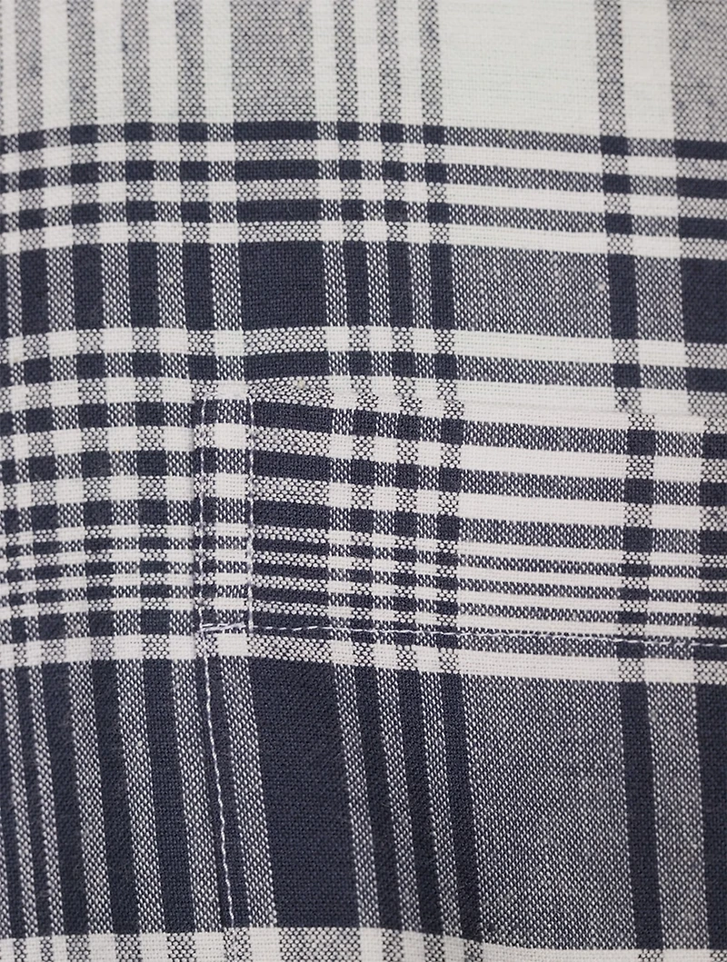 Hairline Madras Check Stripe Armband Shirt