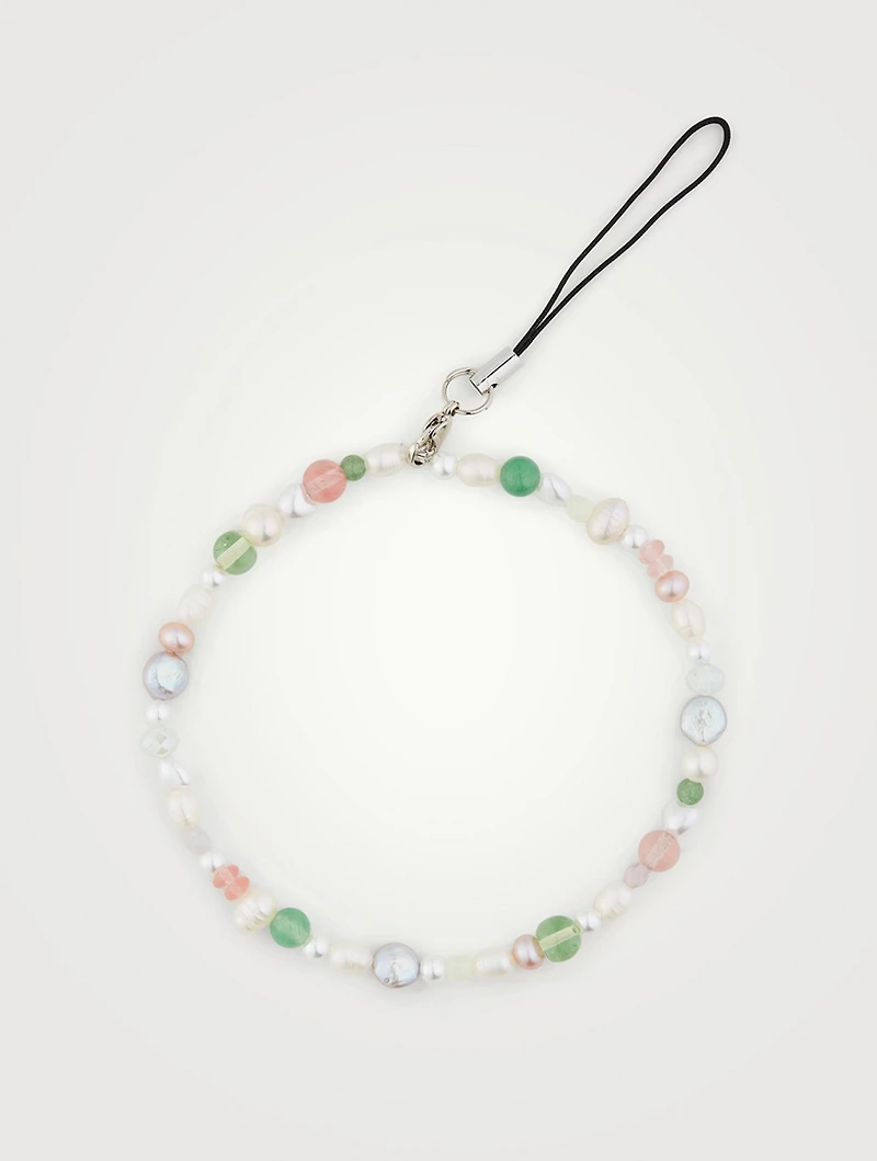 Beaded Phone Chain With Pearls