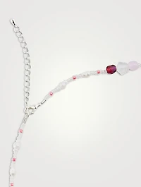 Fruit Assembly x Beaded Dark Pink Raspberry Necklace With Pearls