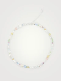 Beaded Pastel Necklace With Pearls