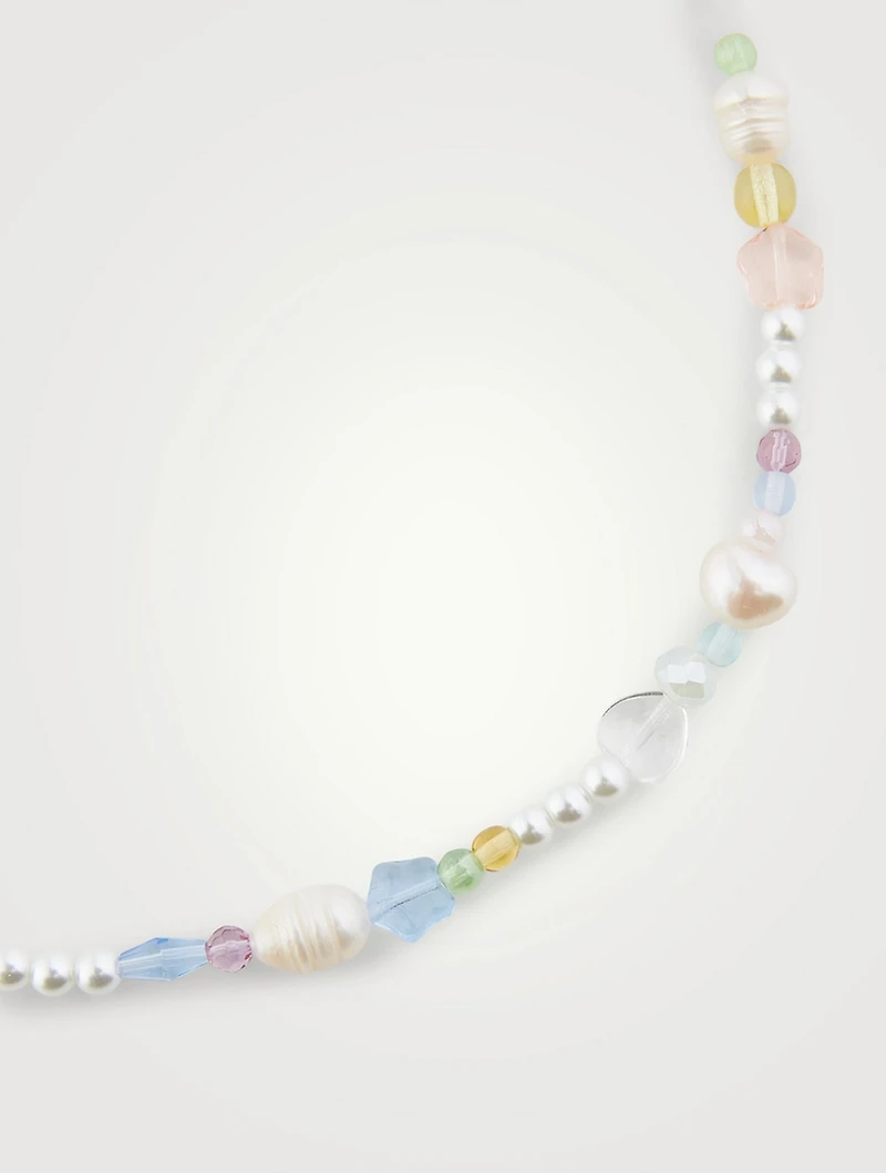 Beaded Pastel Necklace With Pearls