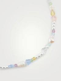 Beaded Pastel Necklace With Pearls
