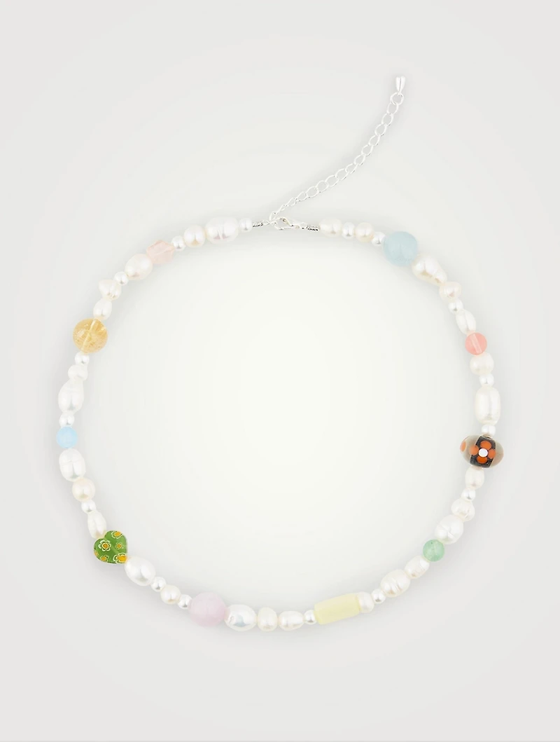 Beaded Mixed Necklace With Pearls