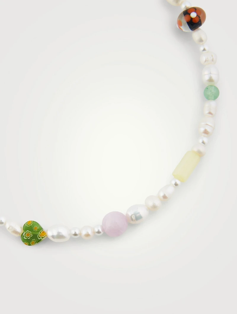 Beaded Mixed Necklace With Pearls