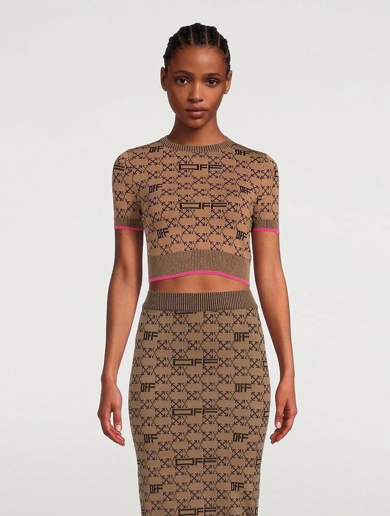 Monogram Cropped Sweater