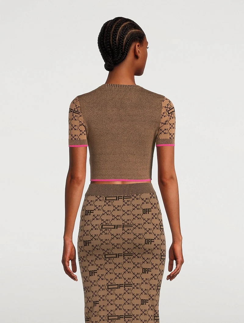Monogram Cropped Sweater