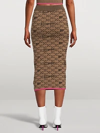 Monogram Knit Pencil Skirt
