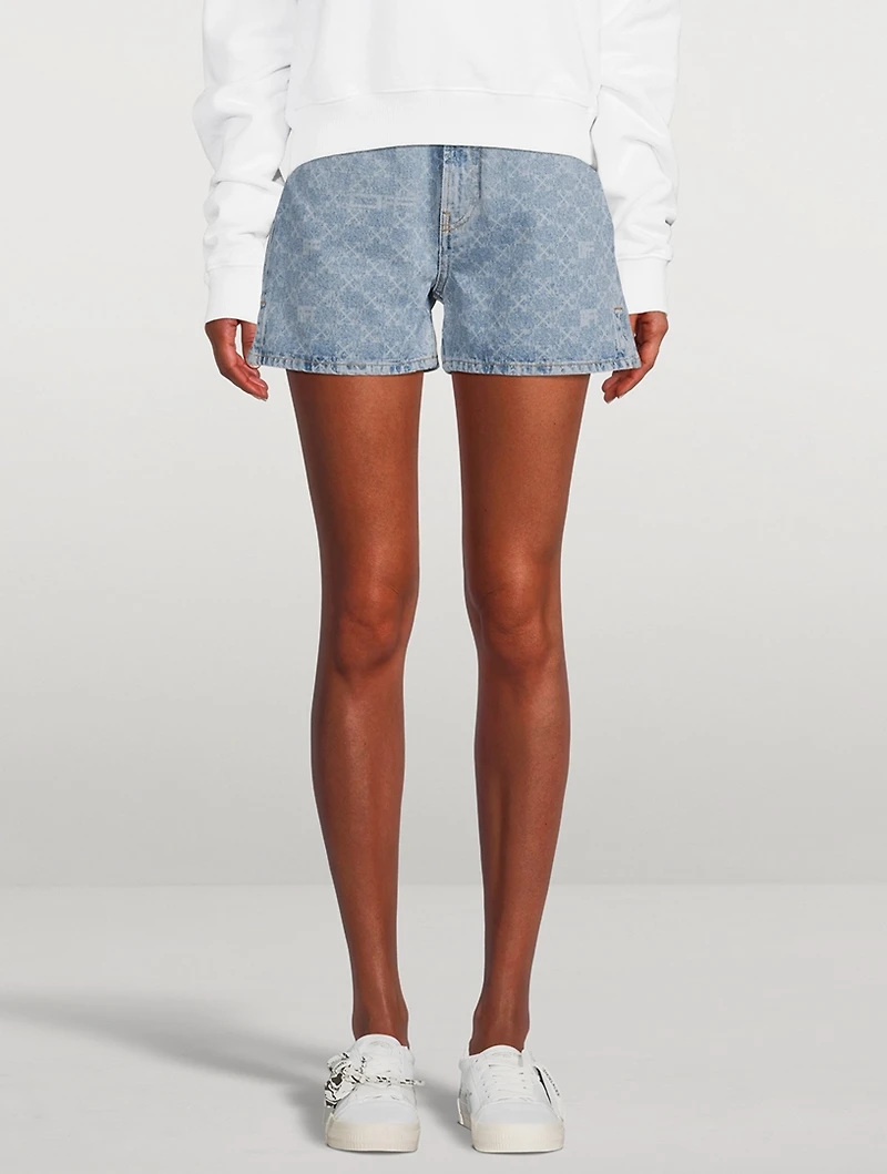 Monogram Denim Shorts