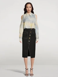 Cropped Shirt In Daybreak Print