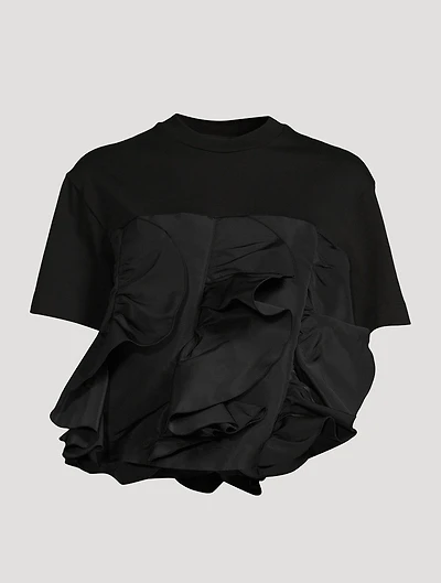 Ruffled Jersey T-Shirt