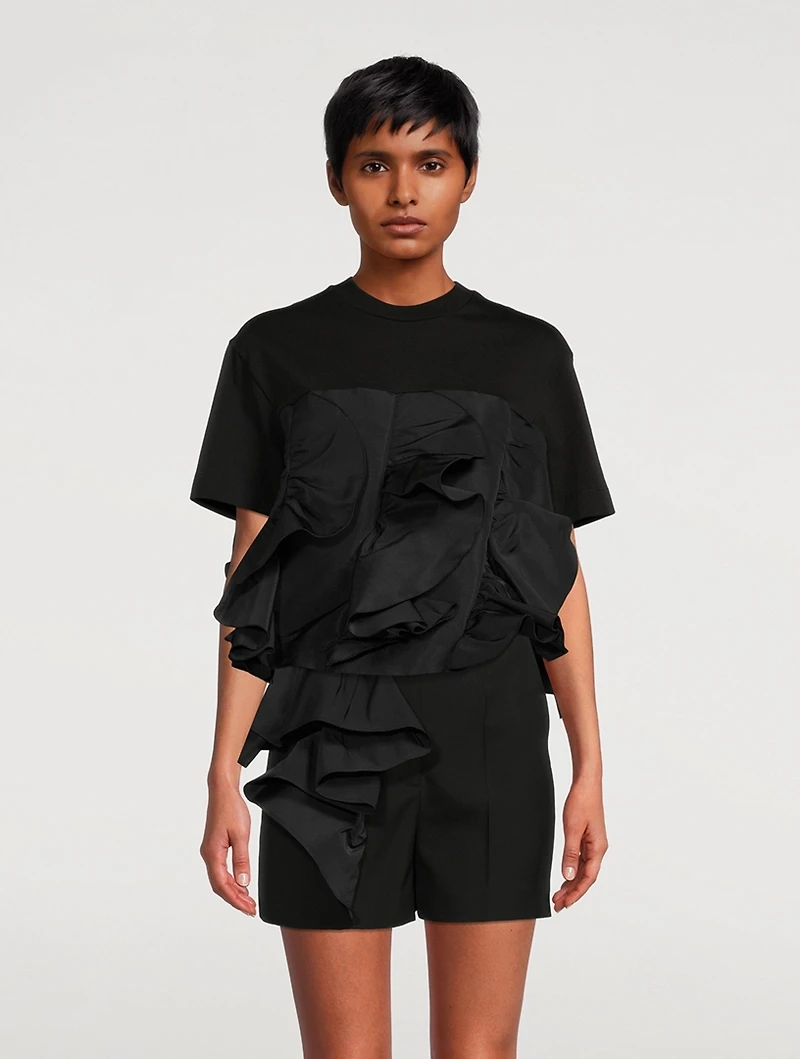Ruffled Jersey T-Shirt