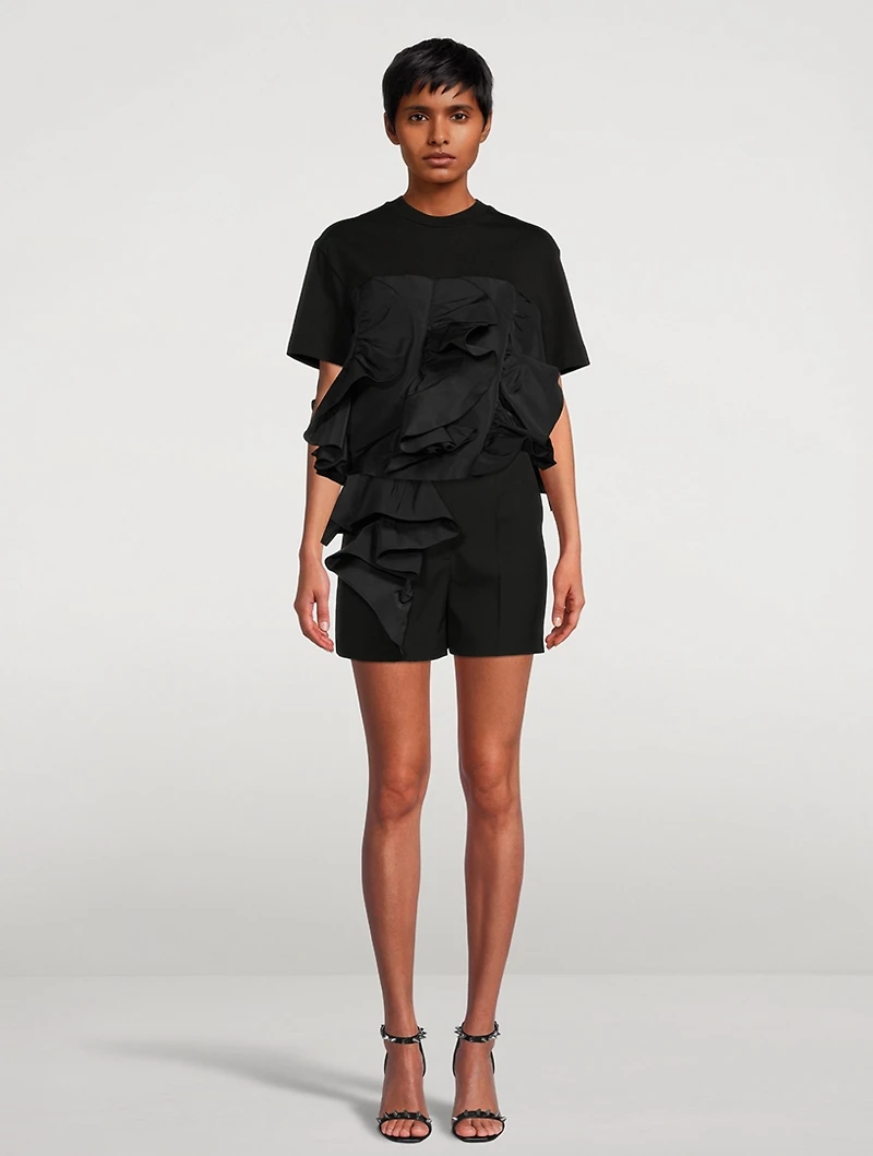 Ruffled Jersey T-Shirt