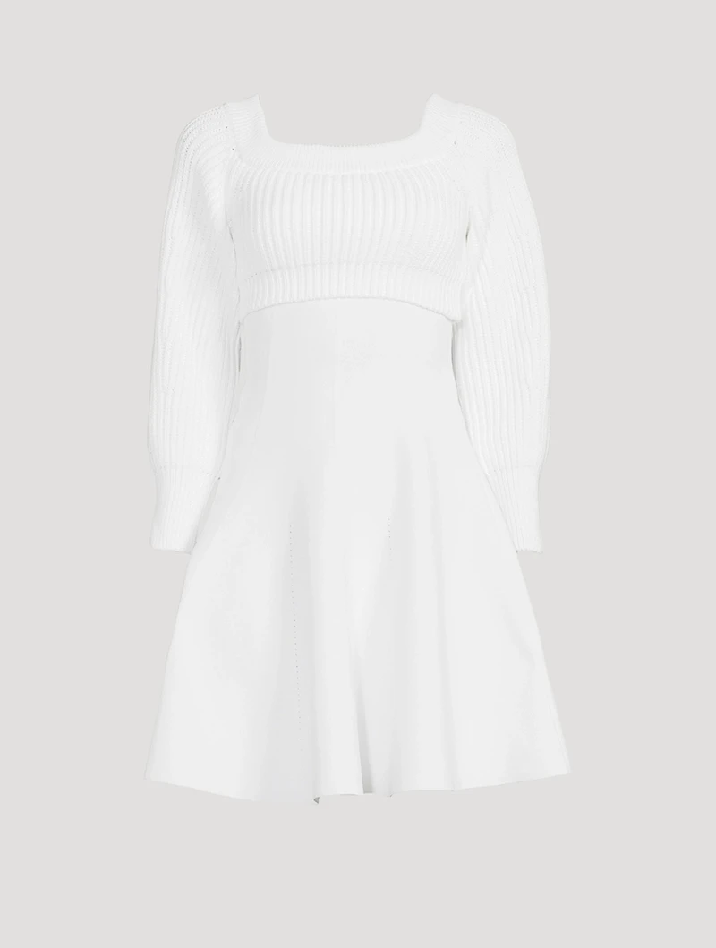 Layered Rib-Knit Dress