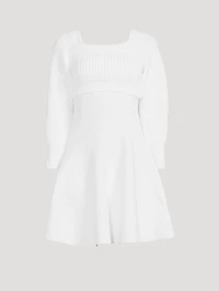 Layered Rib-Knit Dress