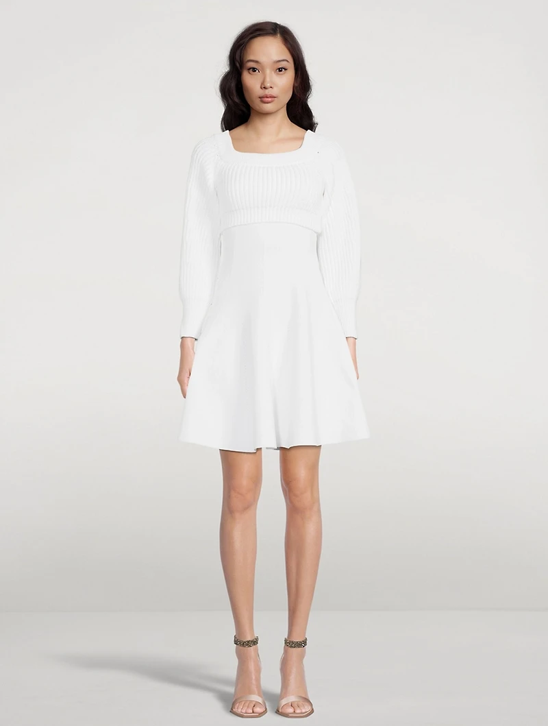 Layered Rib-Knit Dress